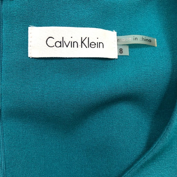 Calvin Klein Teal Starburst Sheath Dress Sz 8 - Picture 11 of 11